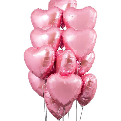 11pcs Pink Heart Balloons