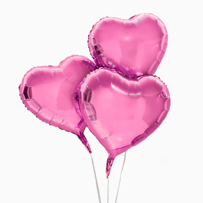 3pcs Pink Heart Balloons