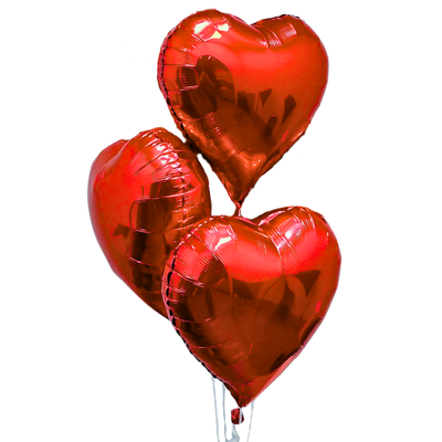 3pcs Red Heart Balloons