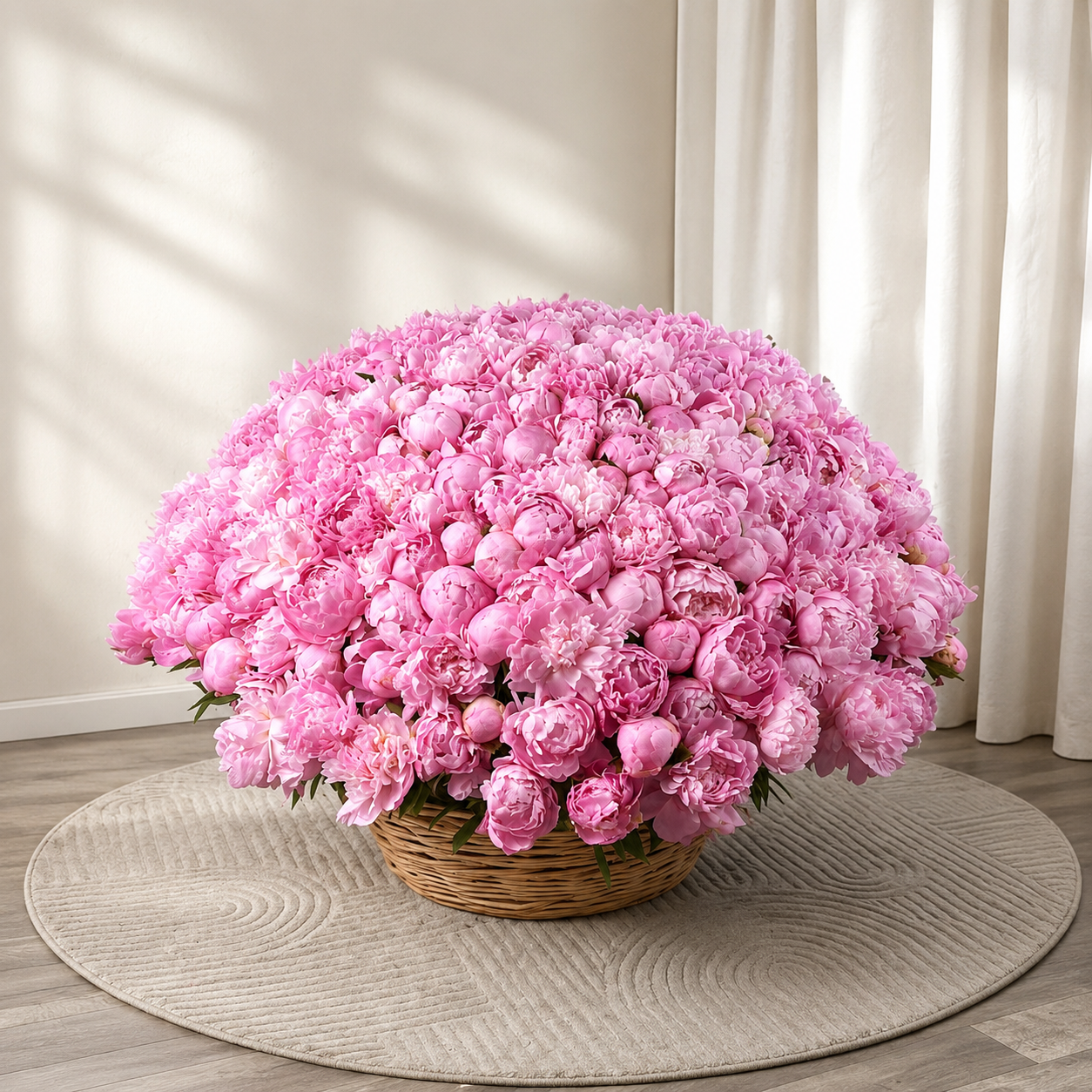 Pink Peony Basket